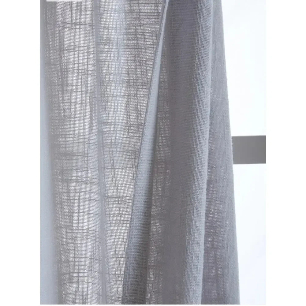 NEW Quince CLOUD Gray Cotton Sheer Curtain Panels  Set of 2 48